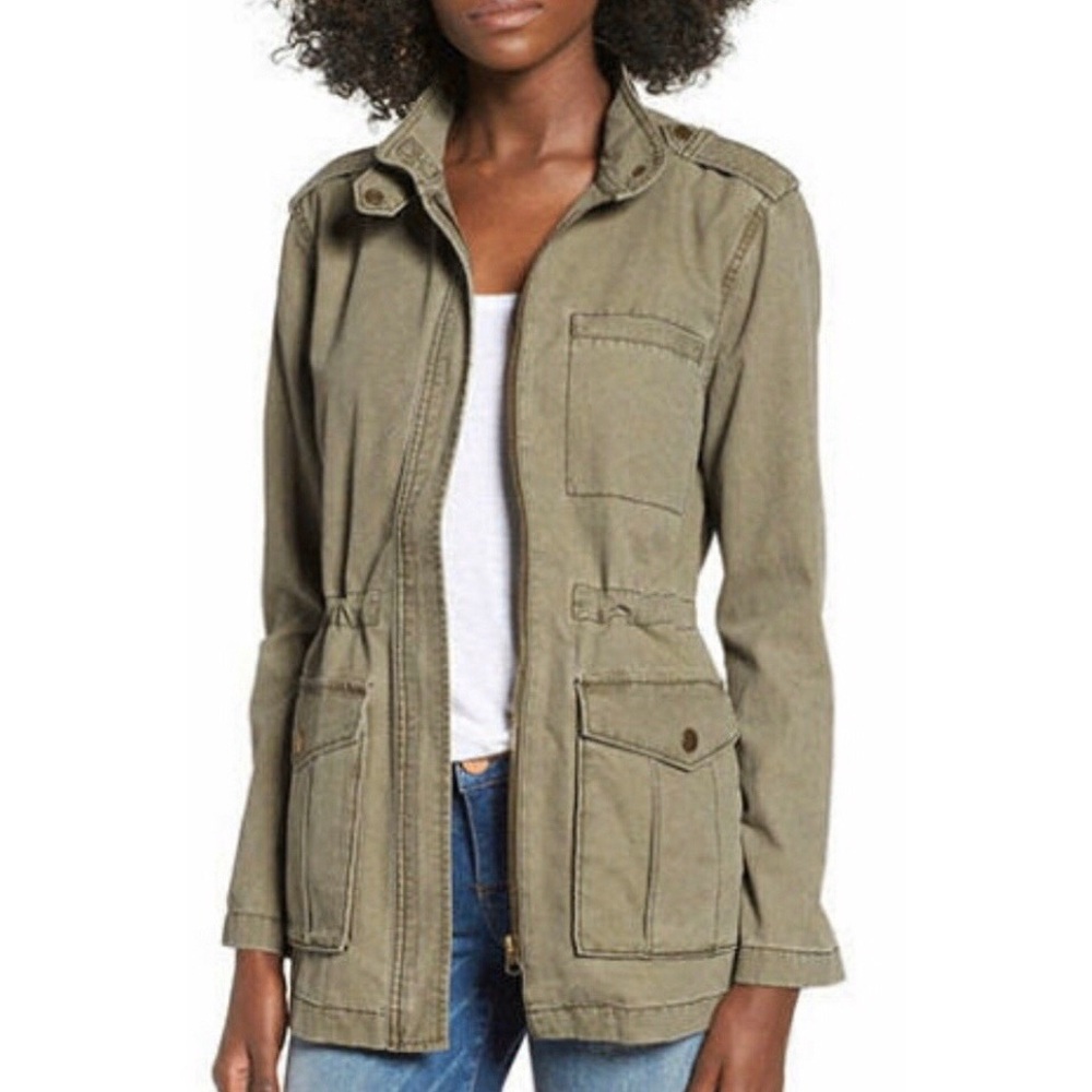 Nordstrom BP Green Anorak Canvas Utility Jacket
